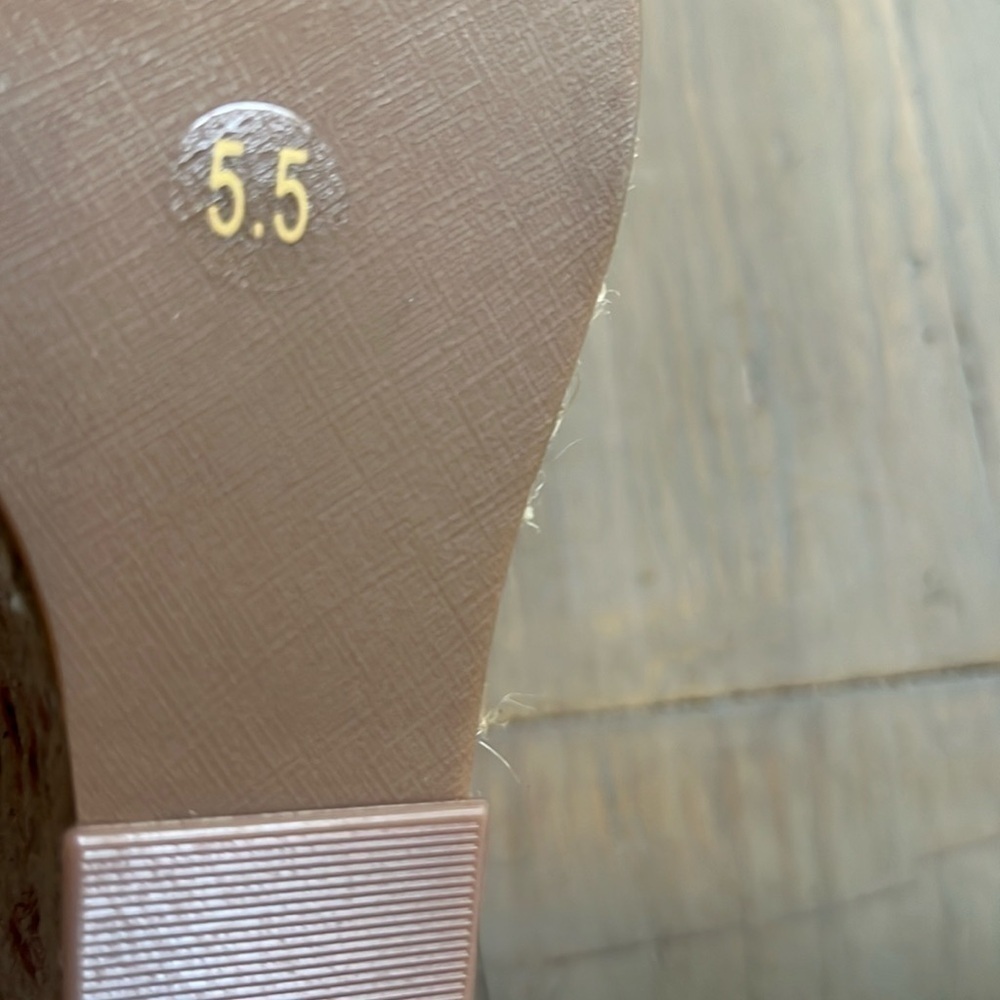 Tory Burch High Heels Wedge Espadrilles Pompoms Satin Merlot size 5.5 - Picture 9 of 10